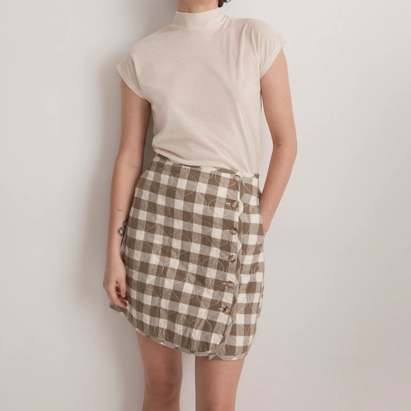 Madewell Dresses & Skirts - Madewell Quilted Flannel Mini Skirt in Gingham Check size 4